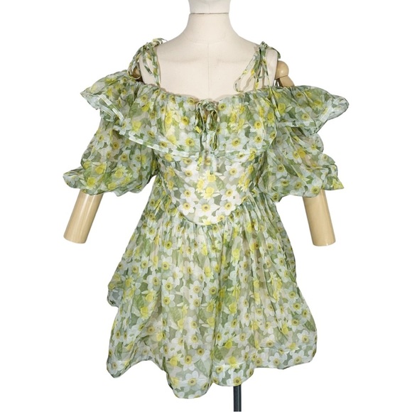 Dear Jose Off The Shoulder Mini Dress Floral Print Size Small NWT - Picture 3 of 13